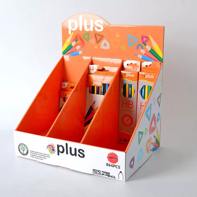 LCD-Bildschirm-Geschäft POP-Pappecountertop zeigt Briefpapier farbige Bleistifte stark beanspruchen an